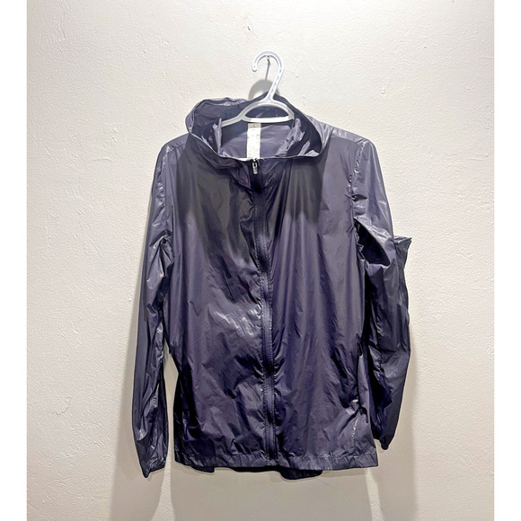 Fabletics Kali Run Jacket Hooded Packable Lightweight Nylon Vent Blue Small - Picture 6 of 12